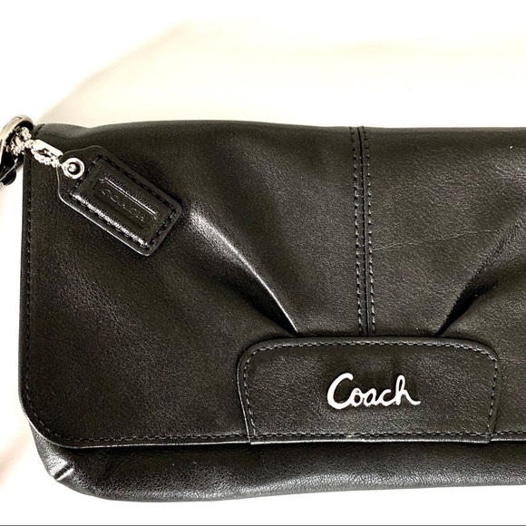 Black Leather Coach Wristlet - Picture 5 of 5
